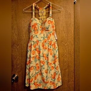 No Boundaries Yellow And Orange Printed Dress Size Small NWT